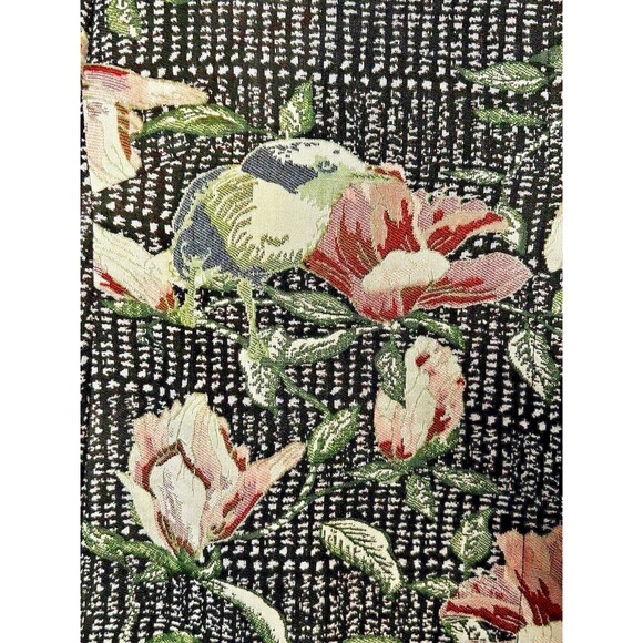 Dennis Basso Womens Size 16 Jacket Coat Woven Brocade Floral Black Snap Front - Picture 10 of 13